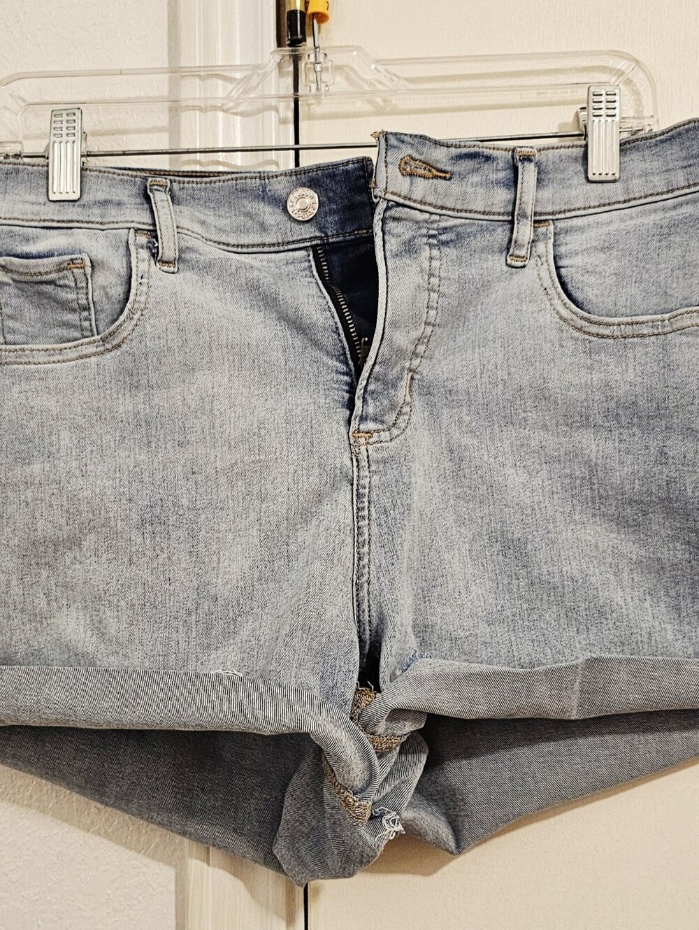 Express Light Blue Denim Jeans Shorts - Classic Casual Style